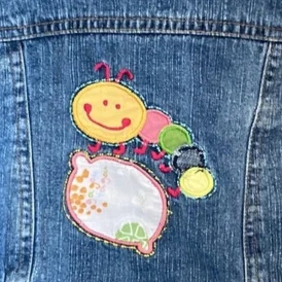 Gagou Tagou Floral Caterpillar Denim Jean Jackets 18 Months - Picture 7 of 9